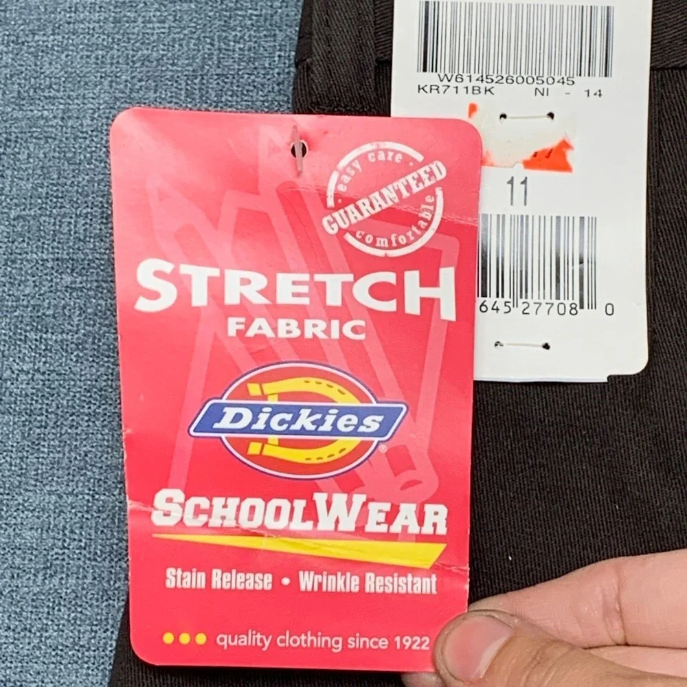 Dickies Shorts Womens 11 Black Cotton Stretch Pockets Outdoor Flat Front Zip Fly